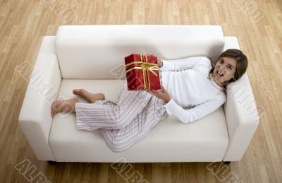 Happy woman with gifts