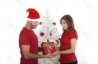 Happy Christmas couple