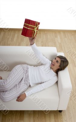 Happy woman with gifts