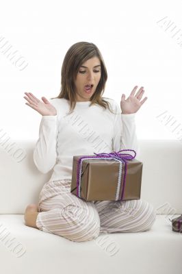 Happy woman with gifts