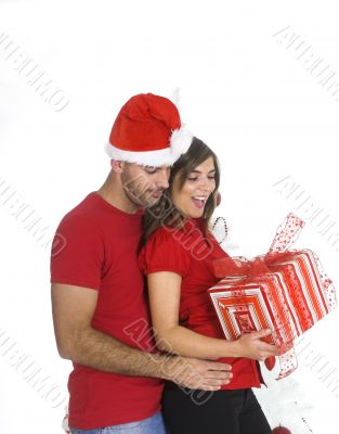 Happy Christmas couple