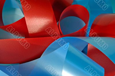 Red and blue ribbons