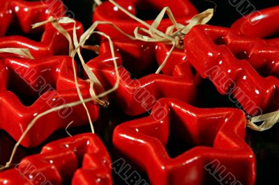 Christmas red ceramics decorations