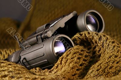 Military spyglass closeup