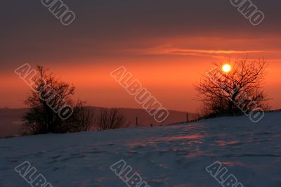 winter sunset