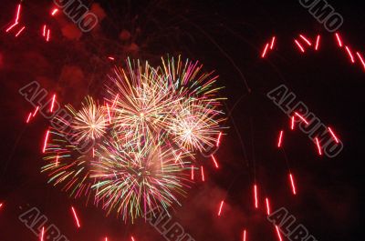 Fireworks in different colours