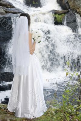 Bride at Waterfall