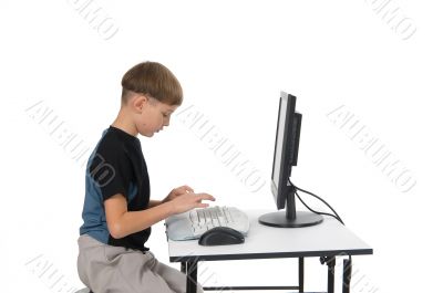 Boy on His Computer