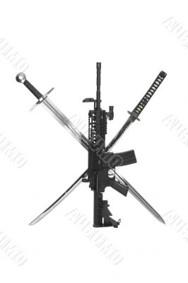 Modified M4 Carbine with Sword