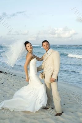 Caribbean Beach Wedding - Bride and Groom