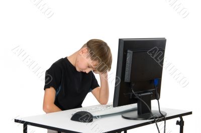 Boy on His Computer