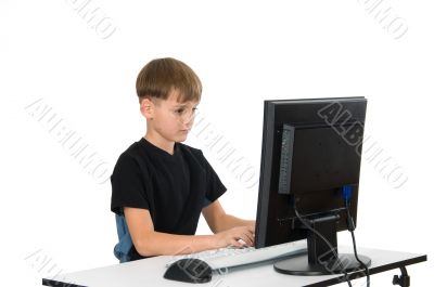 Boy on His Computer