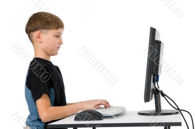 Boy on His Computer