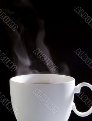 Cup of coffee with smoke