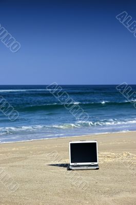 Laptop on the beach