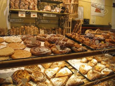 French pastries display