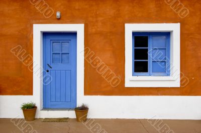 Blue window and door