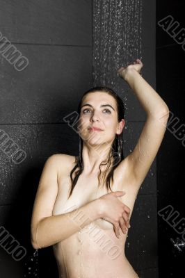 woman in shower