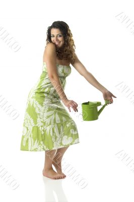 Woman with a watering can