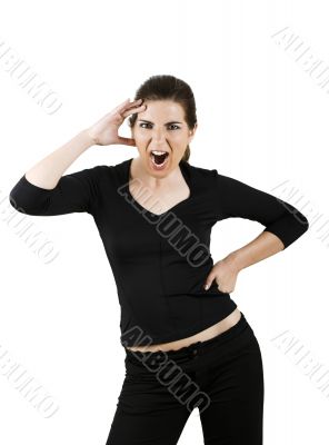 Woman yelling