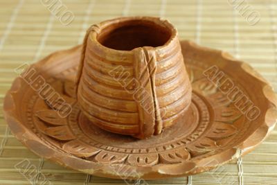 Earthen Pottery Tea Cup and Saucer