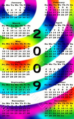 Happy New Year 2009 Calendar