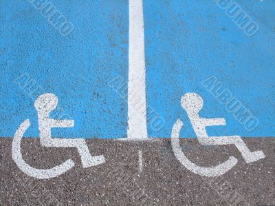 Lines and symbols  for disabled persons