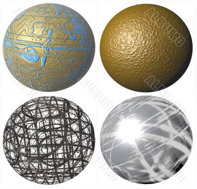 colored abstract pattern metallic spheres high quality rendered from 3d