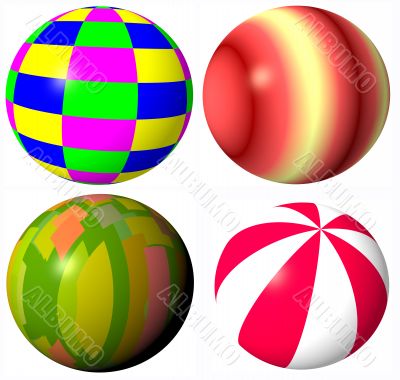 colored abstract spheres high quality rendered from 3d