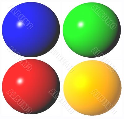 colored abstract spheres high quality rendered from 3d