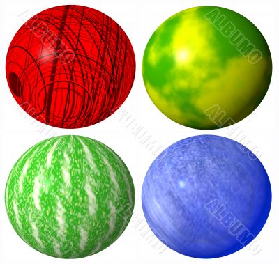 colored abstract globe spheres high quality rendered from 3d