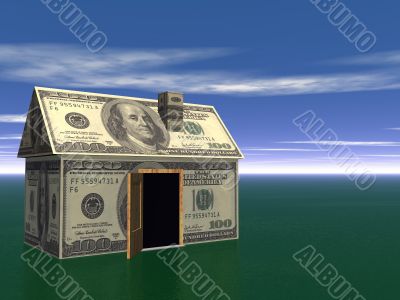 3D Render Real Estate house and money Concept