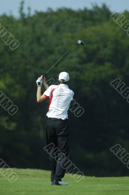 man golfer doing a swing