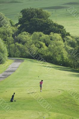 Large view of a girl who doing a swing