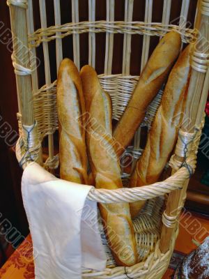 Basket of french bread sticks