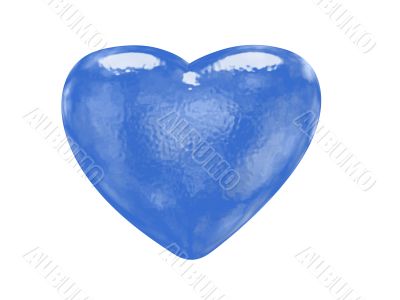 Blue glass effect patterned heart - classic love symbol