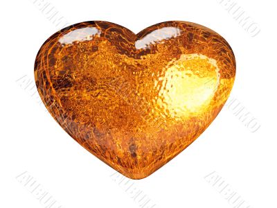 3D golden pattern heart classic love symbol