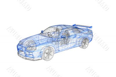 3d concept model of modern car project