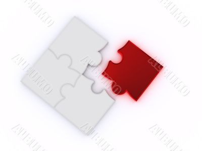 Puzzles on a white background