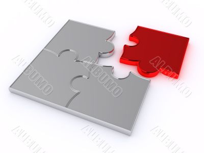 Puzzles on a white background