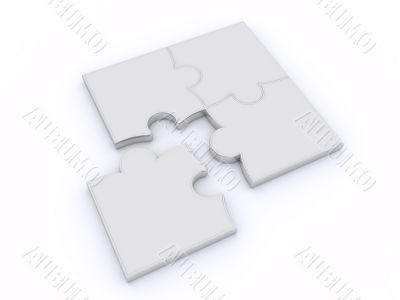 Puzzles on a white background