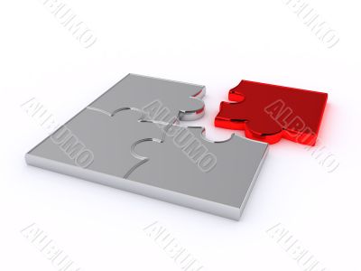 Puzzles on a white background