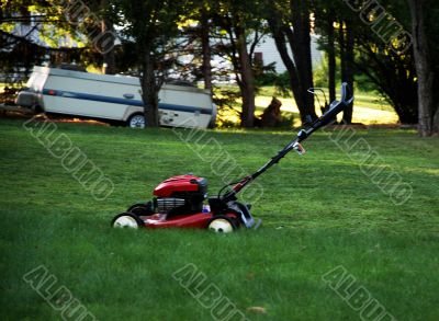 lawnmower on the grass