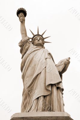 Statue of Liberty at New York sepia