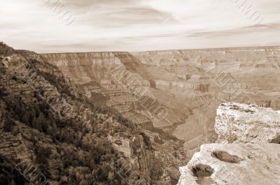 Grand Canyon Rocks sepia