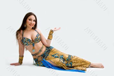 Belly dancer in blue