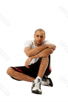 Sporty guy sitting