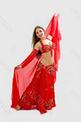 Belly dancer in red