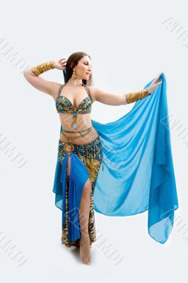 Belly dancer in blue