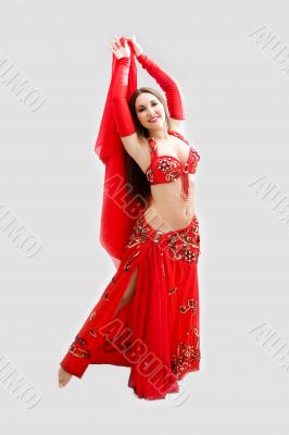 Belly dancer in red